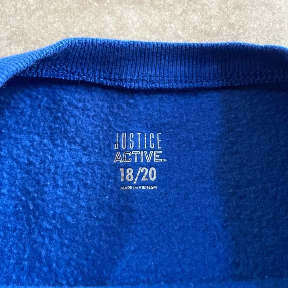 Justice Girls Cropped Sweatshirt, Size 18/20 Royal Blue STRONG